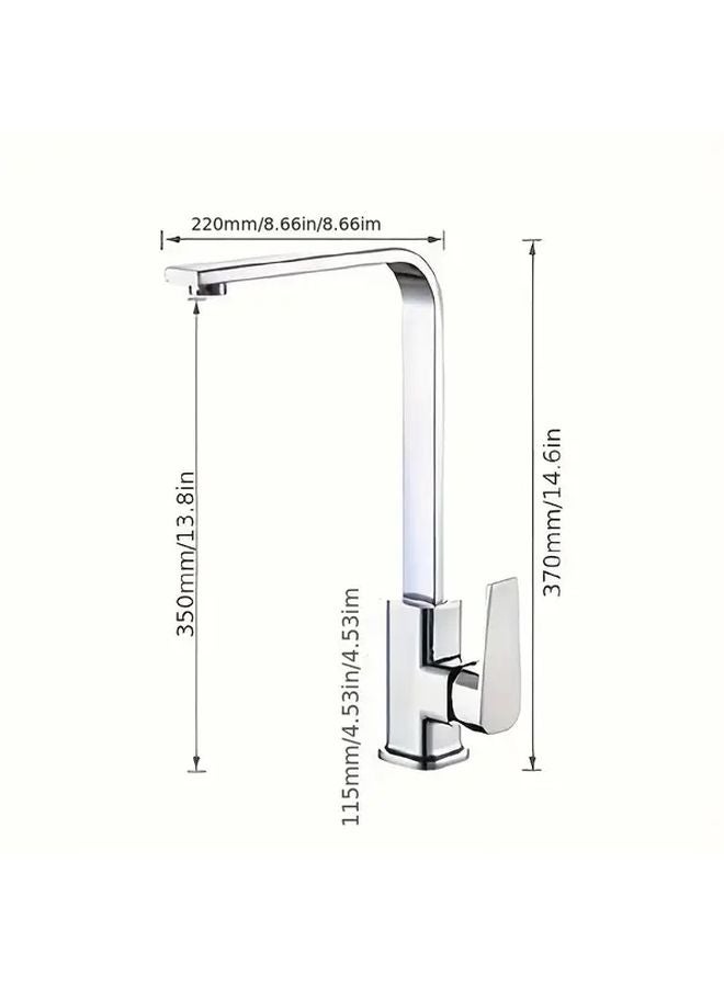 Single Hole Kitchen Bathroom Sink Faucet Hot Cold Dual Control Splash Proof Rotating Spout - Image 3